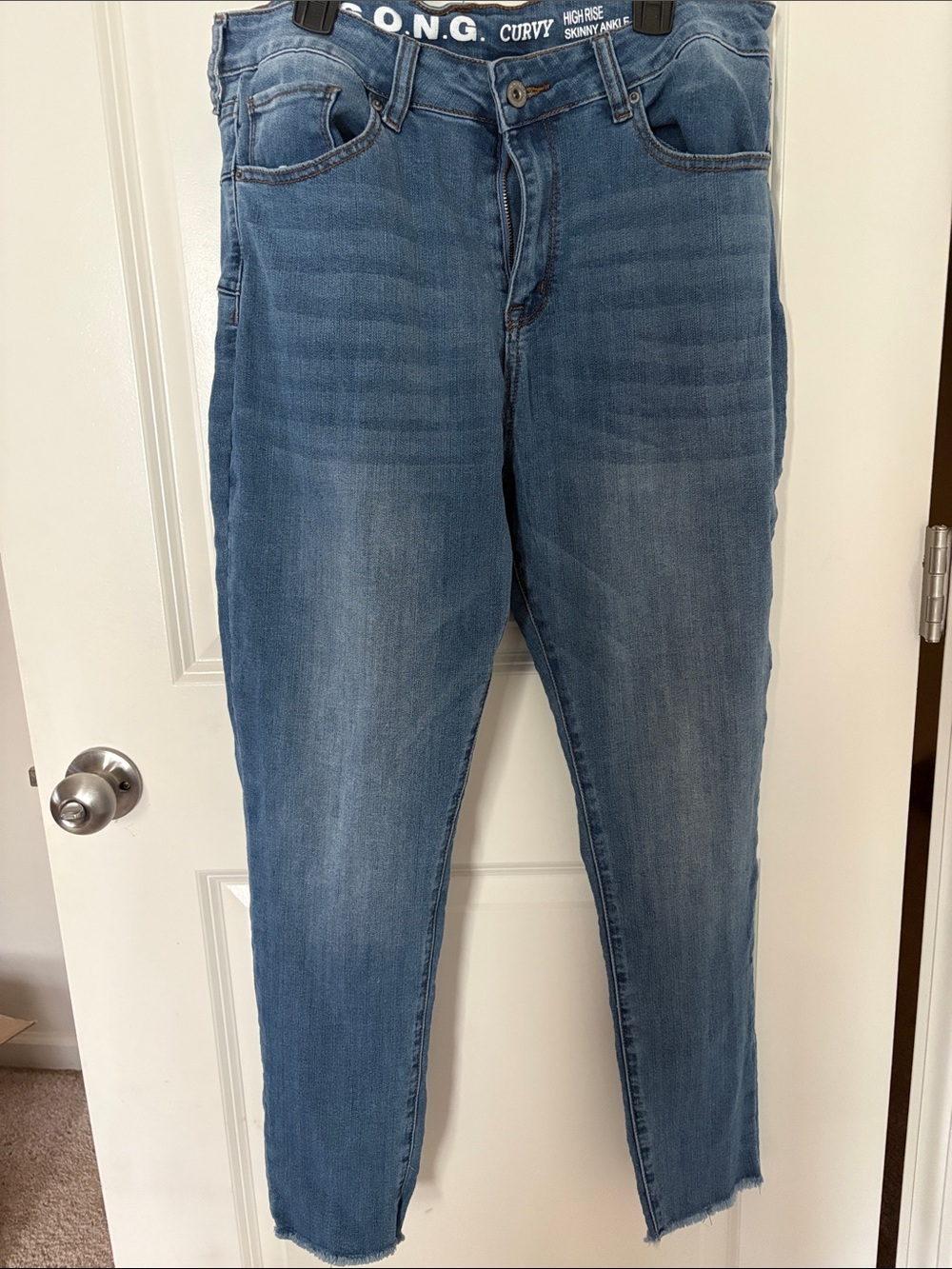 Bongo Curvy High-Rise Skinny Ankle Jeans - Medium Blue